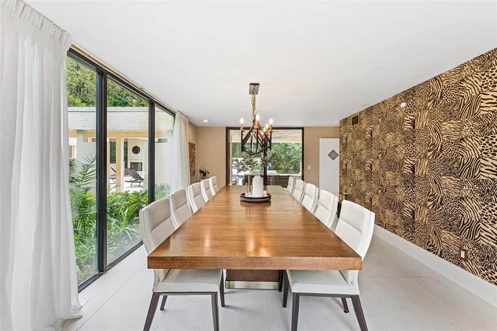 Chandelier, Dining room, Interior, Recessed Lighting