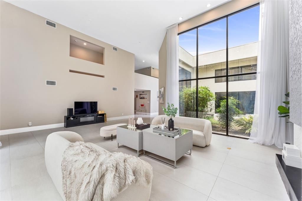 Interior, Living room, Recessed Lighting