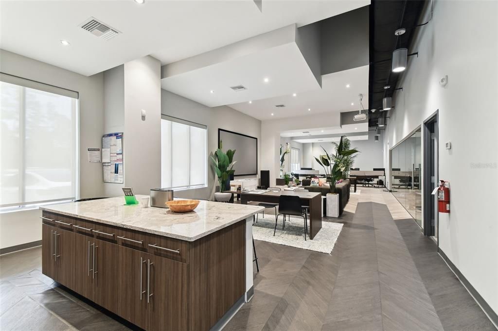 Dining room, Interior, Kitchen, Recessed Lighting, Wood Texture Flooring