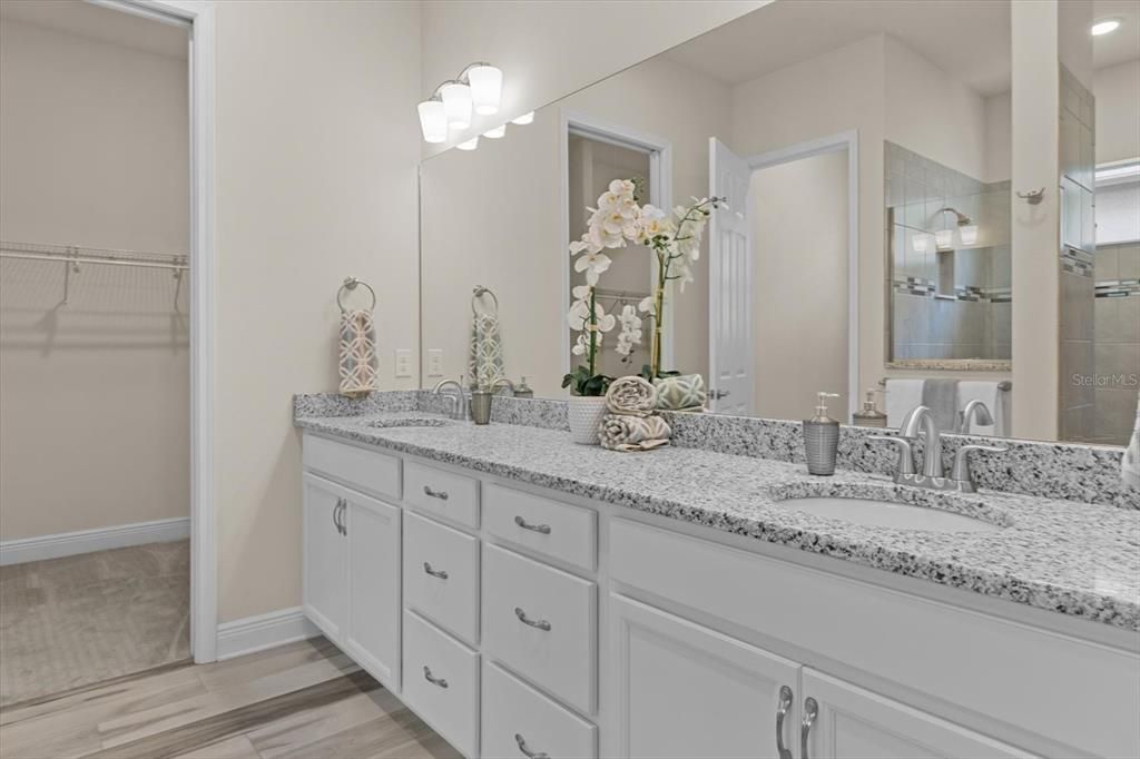 Bathroom, Dual Sink Vanities, Interior, Wood Texture Flooring
