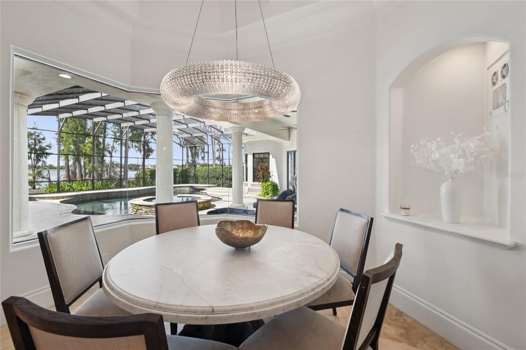 Chandelier, Dining room, Interior, Pendant Lights, Pool, Sun Room