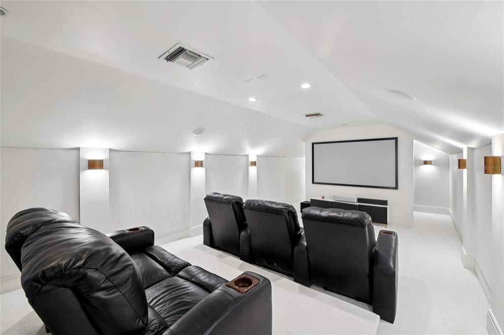 Home Theatre Room, Interior, Projection Screen, Recessed Lighting, Theatre Room