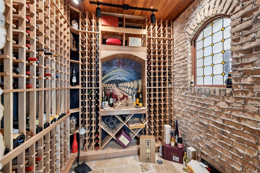Interior, Stone Walls, Wine Storage, Wooden Ceilings