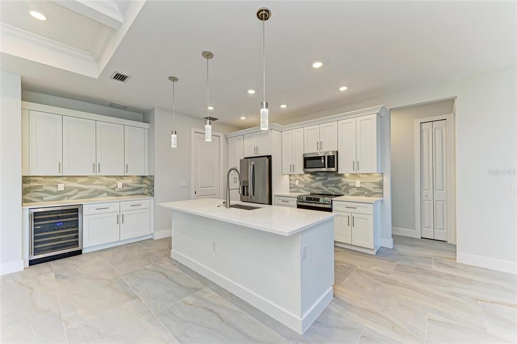 Interior, Kitchen, Pendant Lights, Recessed Lighting, Stainless Steel Appliances