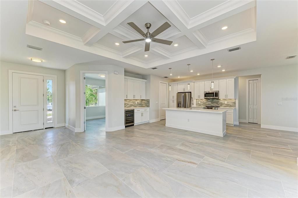 Interior, Kitchen, Pendant Lights, Recessed Lighting, Stainless Steel Appliances