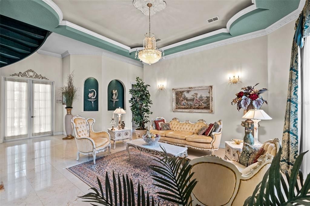 Chandelier, Interior, Living room