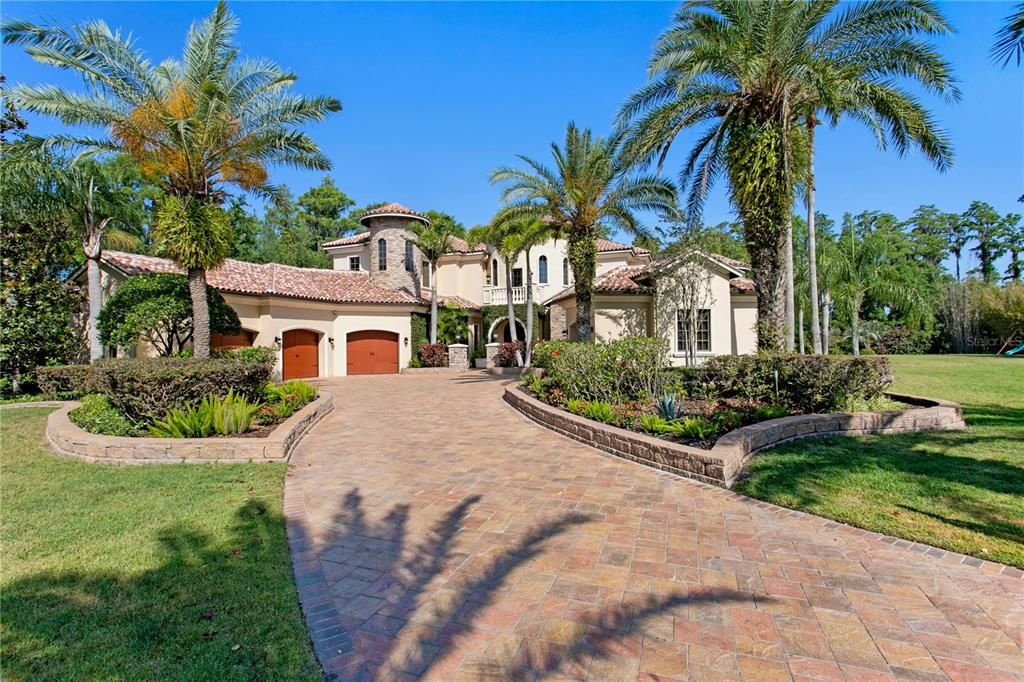 Attached, Backyard, Exterior, Facade, Mediterranean