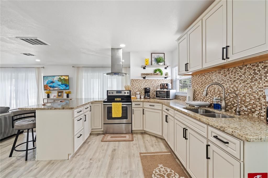 Interior, Kitchen, Recessed Lighting, Wood Texture Flooring
