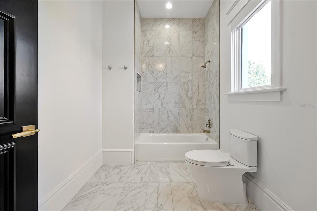 Bathroom, Interior, Marble, Marble Walls, Recessed Lighting