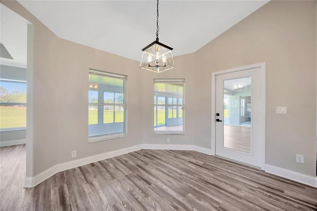 Empty room, Interior, Pendant Lights, Wood Texture Flooring