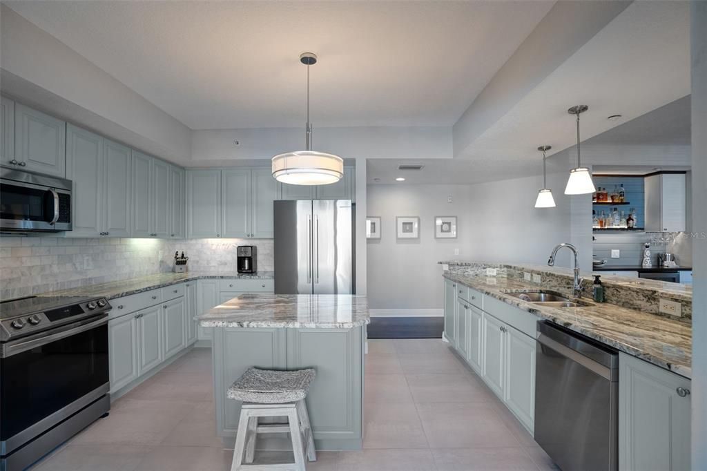 Interior, Kitchen, Pendant Lights, Recessed Lighting, Stainless Steel Appliances
