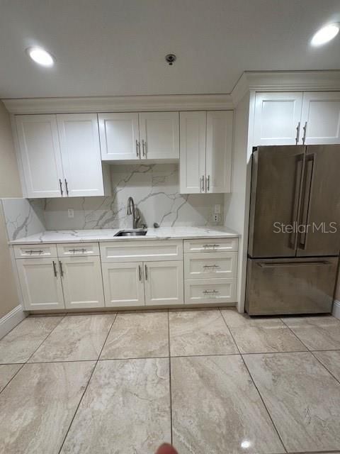 Interior, Kitchen, Marble Walls, Recessed Lighting