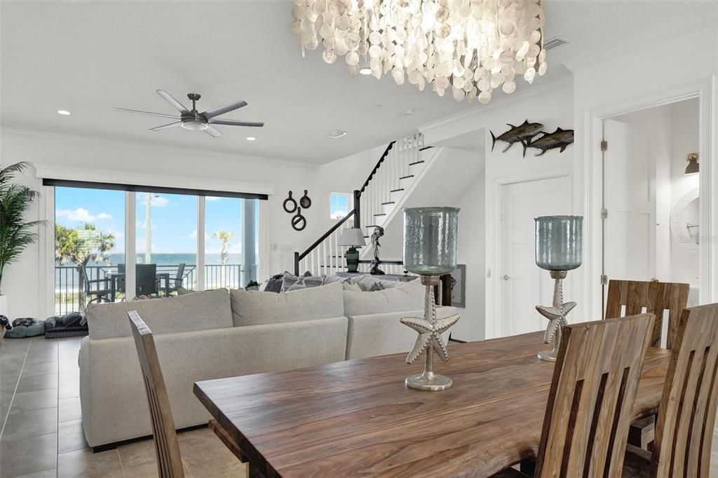 Chandelier, Dining room, Interior, Living room, Recessed Lighting, Water