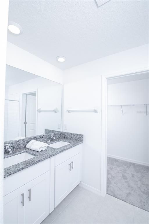 Bathroom, Dual Sink Vanities, Interior, Recessed Lighting, Walk-in Closets