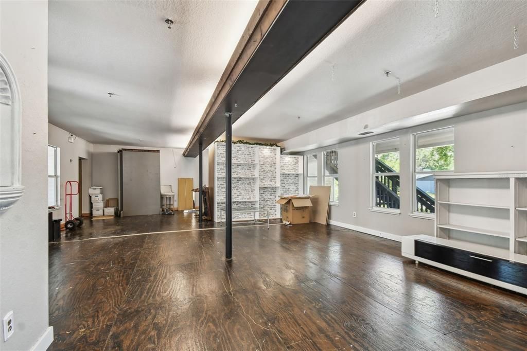 Empty room, Interior, Stone Walls, Wood Texture Flooring