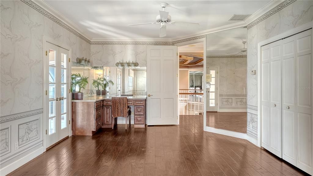 Interior, Marble Walls, Wood Texture Flooring