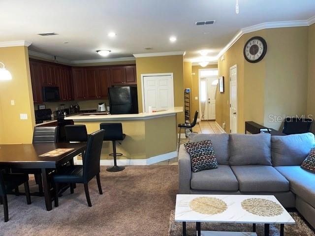 Dining room, Interior, Kitchen, Living room, Recessed Lighting