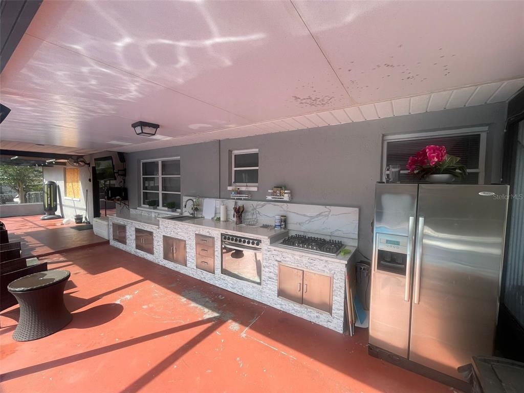 Outdoor Kitchen, Stainless Steel Appliances