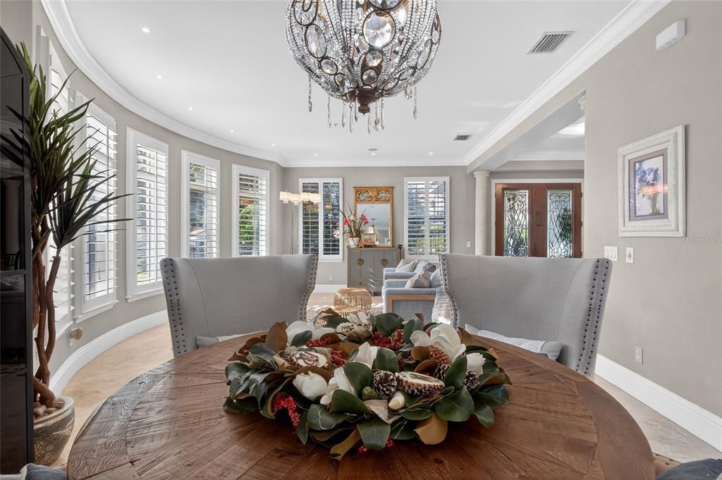 Chandelier, Dining room, Interior, Living room, Recessed Lighting
