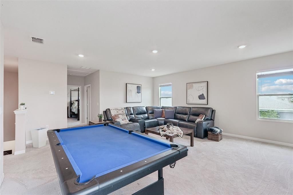Billiard Table, Game Room, Interior, Living room, Recessed Lighting