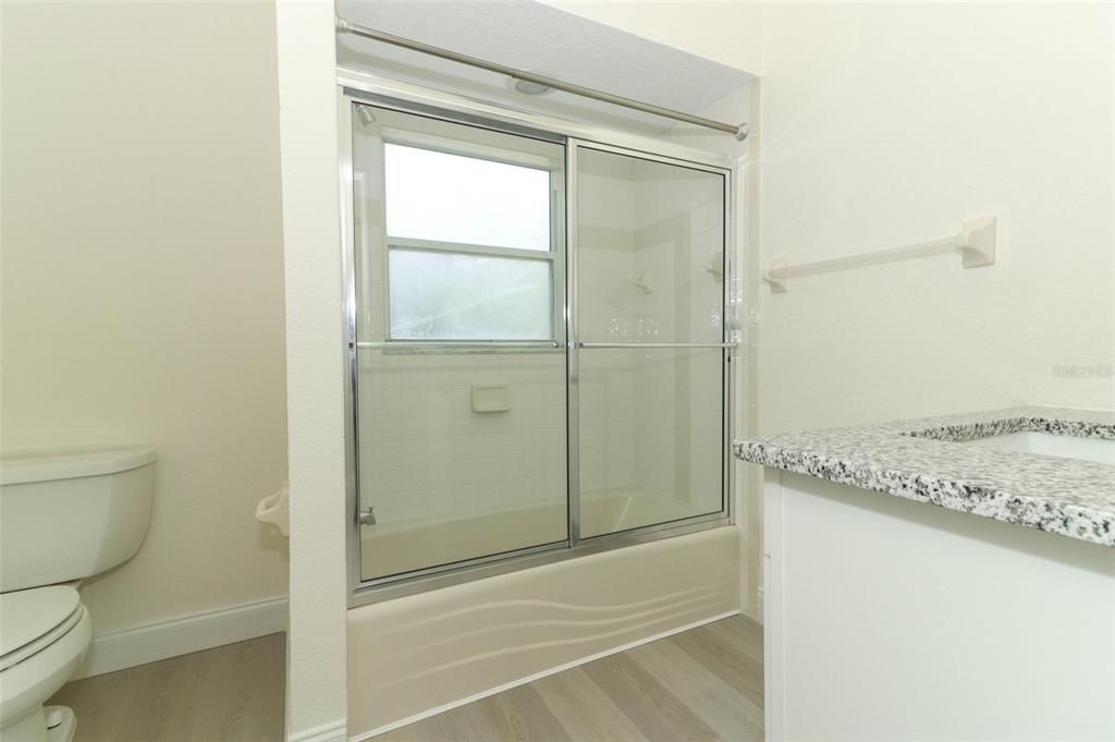 Bathroom, Glass Shower, Interior, Wood Texture Flooring