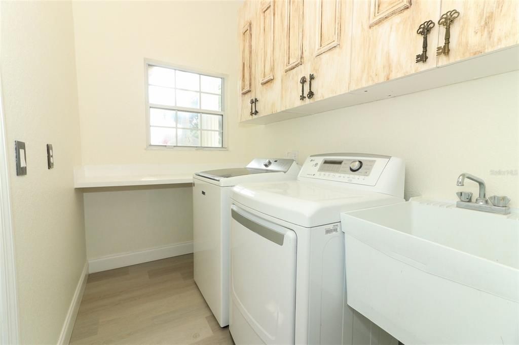 Interior, Washer, Wood Texture Flooring