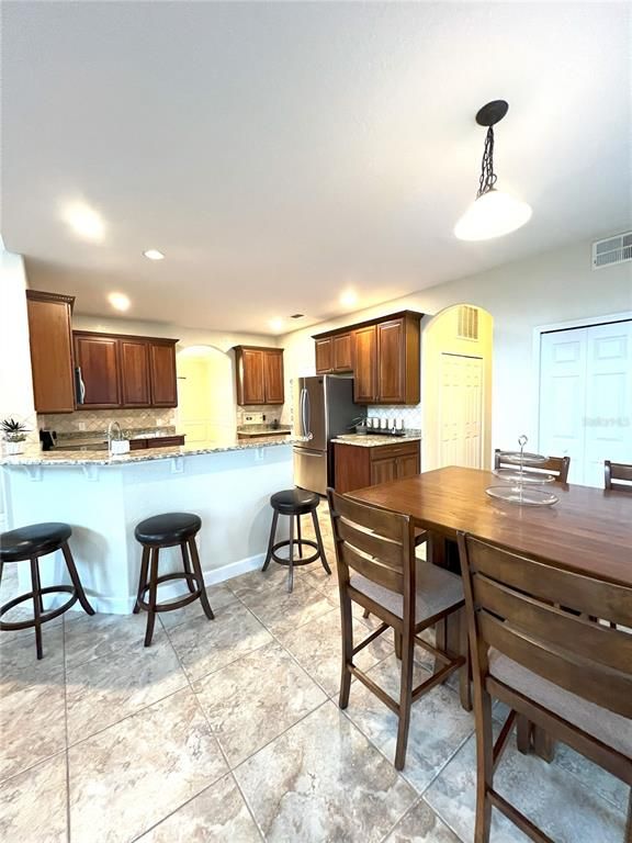 Dining room, Interior, Kitchen, Pendant Lights, Recessed Lighting