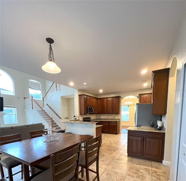 Dining room, Interior, Kitchen, Pendant Lights, Recessed Lighting