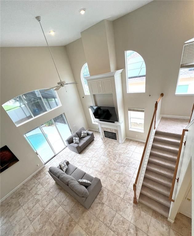 Fireplace, Interior, Living room, Recessed Lighting