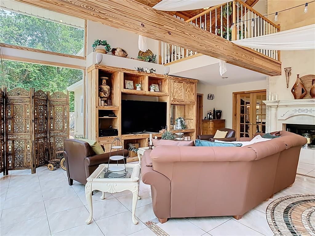 Fireplace, Interior, Living room, Wooden Ceilings