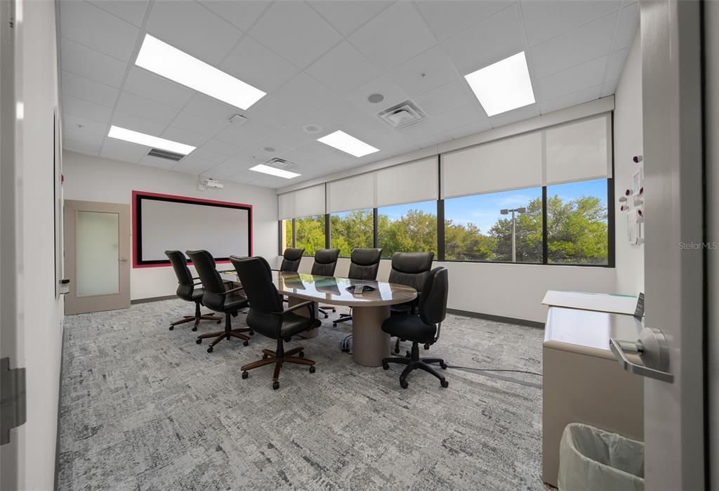 Home Office, Interior, Projection Screen, Recessed Lighting