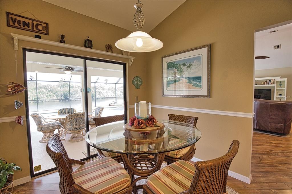 Dining room, Interior, Pendant Lights, Sun Room, Wood Texture Flooring