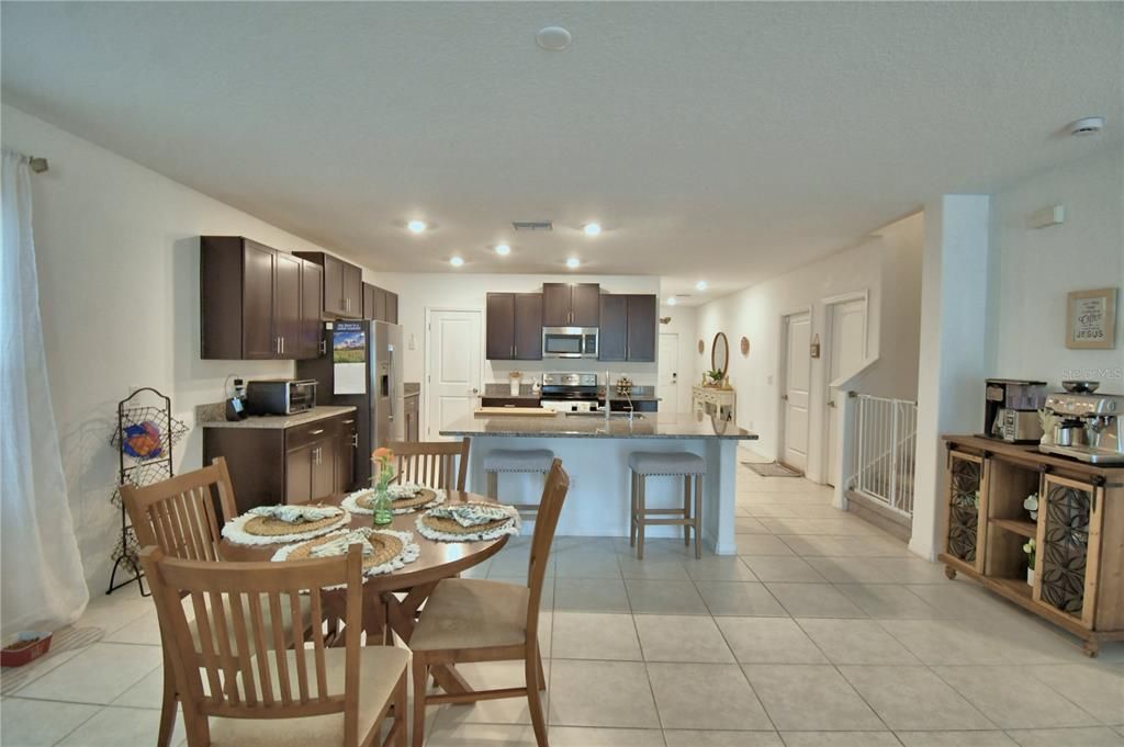 Dining room, Interior, Kitchen, Recessed Lighting, Stainless Steel Appliances