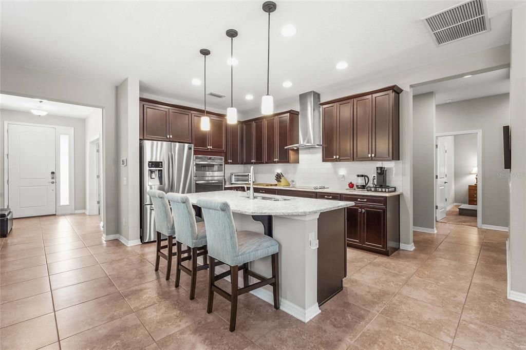 Interior, Kitchen, Pendant Lights, Recessed Lighting, Stainless Steel Appliances