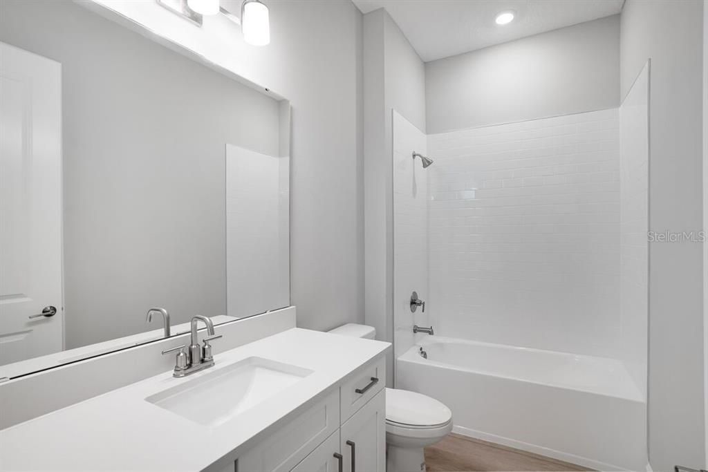 Bathroom, Interior, Recessed Lighting, Wood Texture Flooring