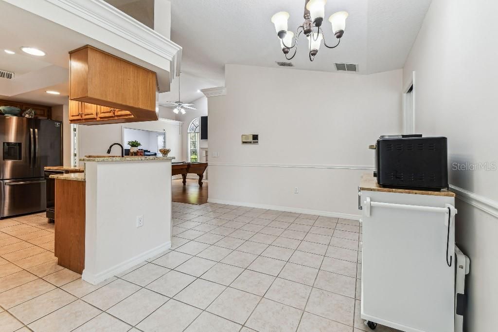 Chandelier, Interior, Kitchen, Recessed Lighting