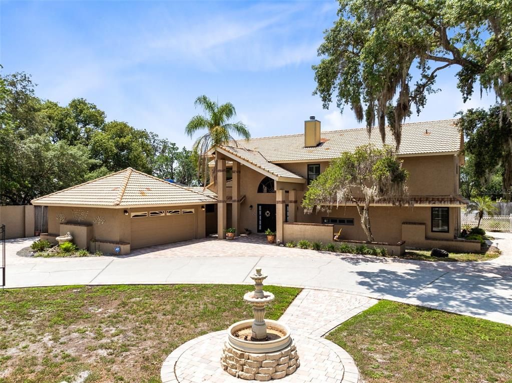 Attached, Backyard, Exterior, Facade, Mediterranean