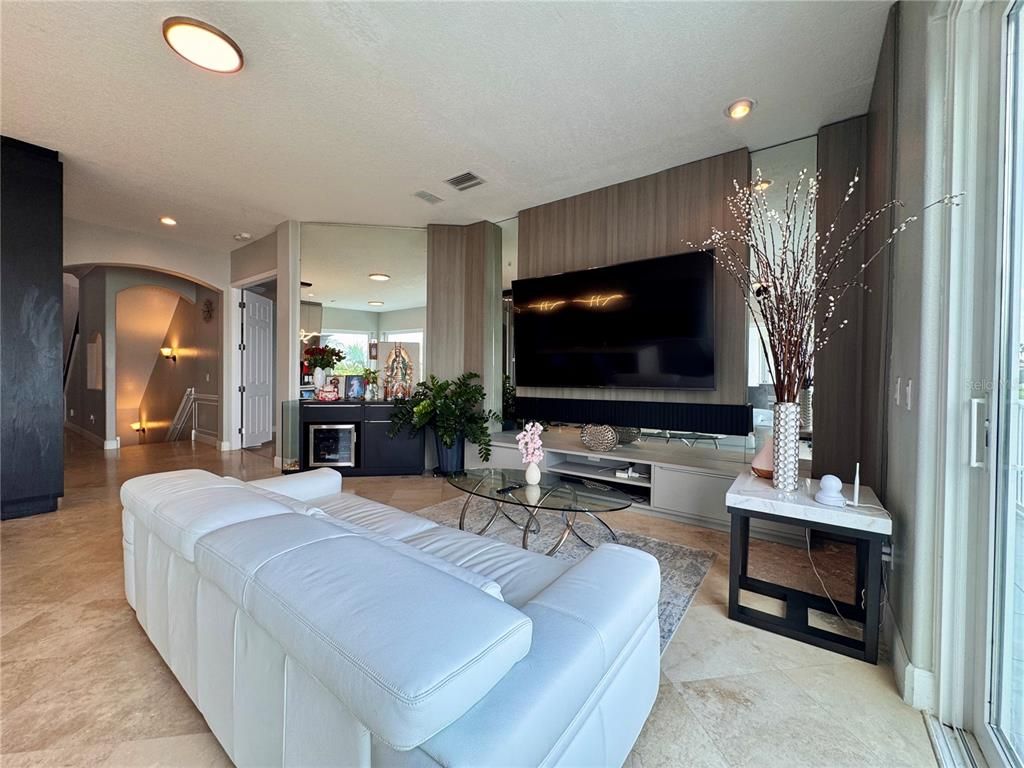 Fireplace, Interior, Living room, Recessed Lighting