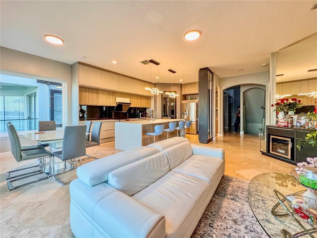 Dining room, Interior, Kitchen, Living room, Pendant Lights, Recessed Lighting