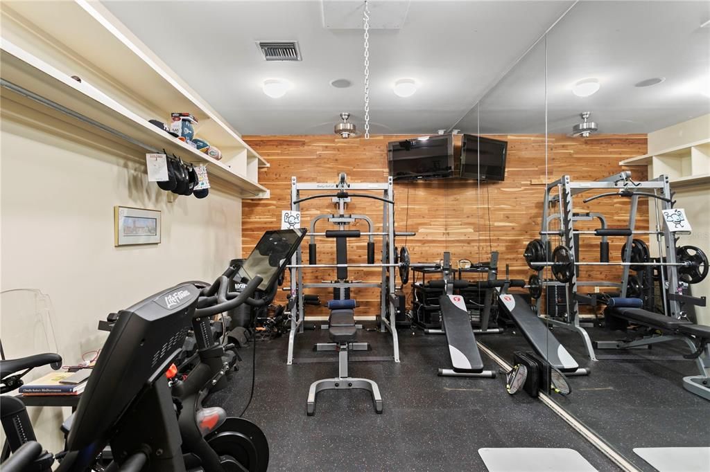 Fitness Equipment, Interior, Wooden Walls