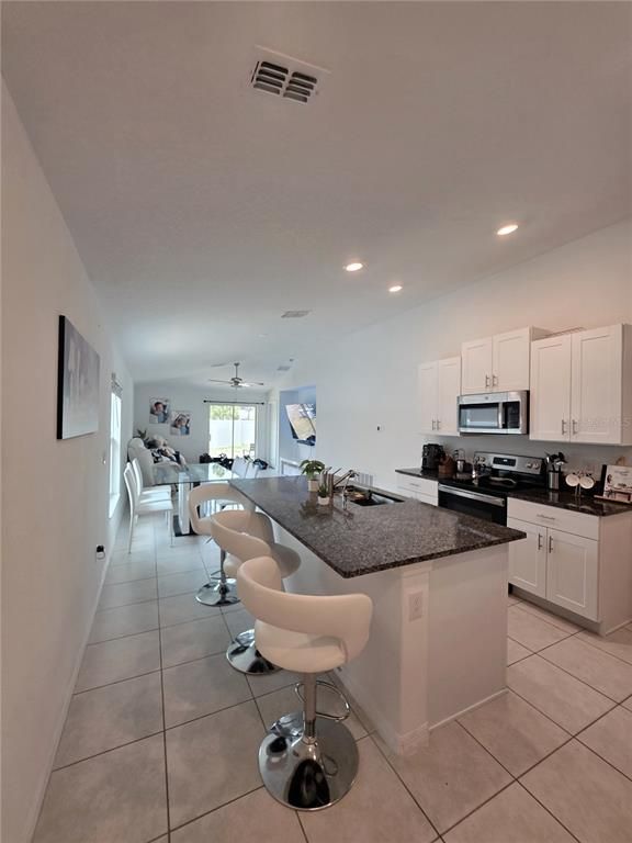 Dining room, Interior, Kitchen, Recessed Lighting