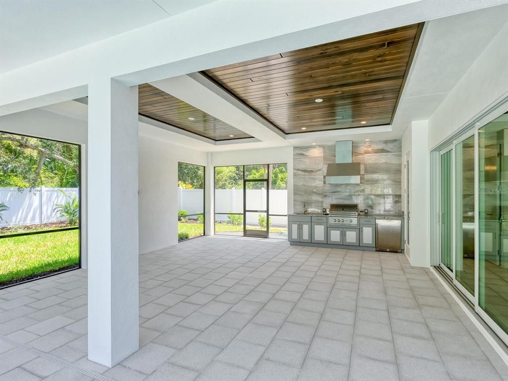 Interior, Kitchen, Recessed Lighting, Stainless Steel Appliances, Wooden Ceilings