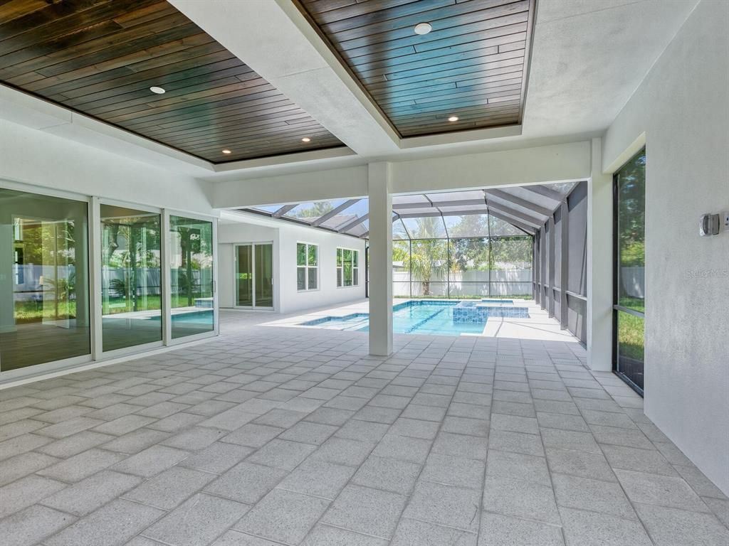 Glass Ceilings, Interior, Pool, Recessed Lighting, Sun Room, Wooden Ceilings
