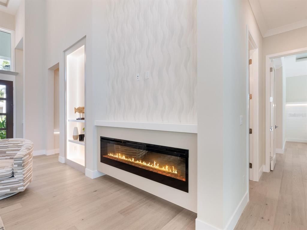 Fireplace, Interior, Wood Texture Flooring