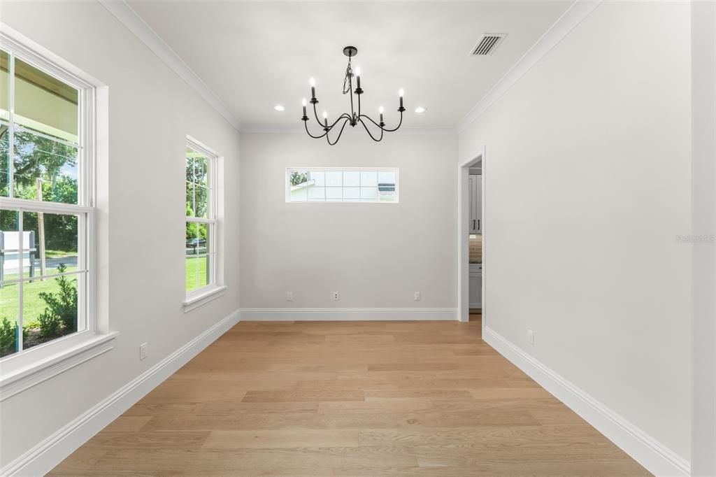 Chandelier, Empty room, Interior, Wood Texture Flooring
