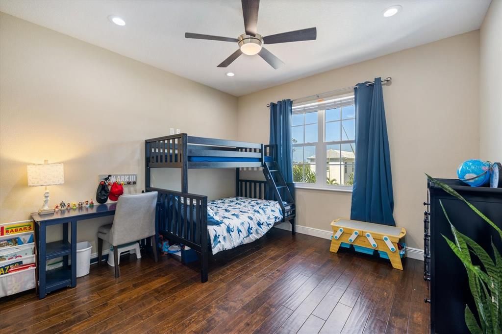 Bedroom, Home Office, Interior, Recessed Lighting, Wood Texture Flooring