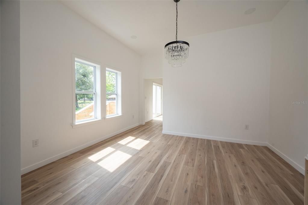 Chandelier, Empty room, Interior, Wood Texture Flooring