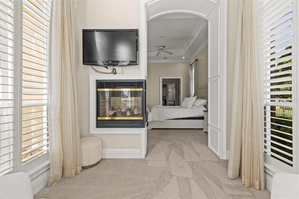 Bedroom, Fireplace, Interior