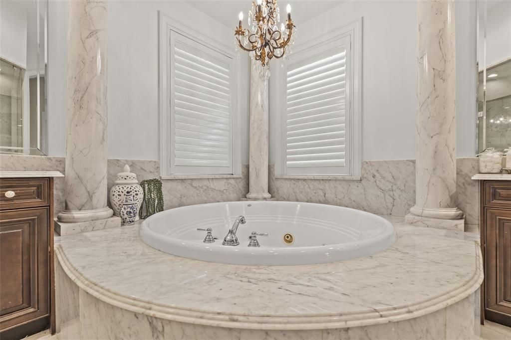 Bathroom, Chandelier, Interior, Marble Walls
