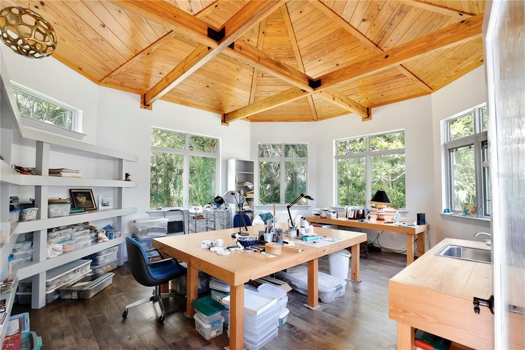 Home Office, Interior, Wooden Beams, Wooden Ceilings, Wood Texture Flooring